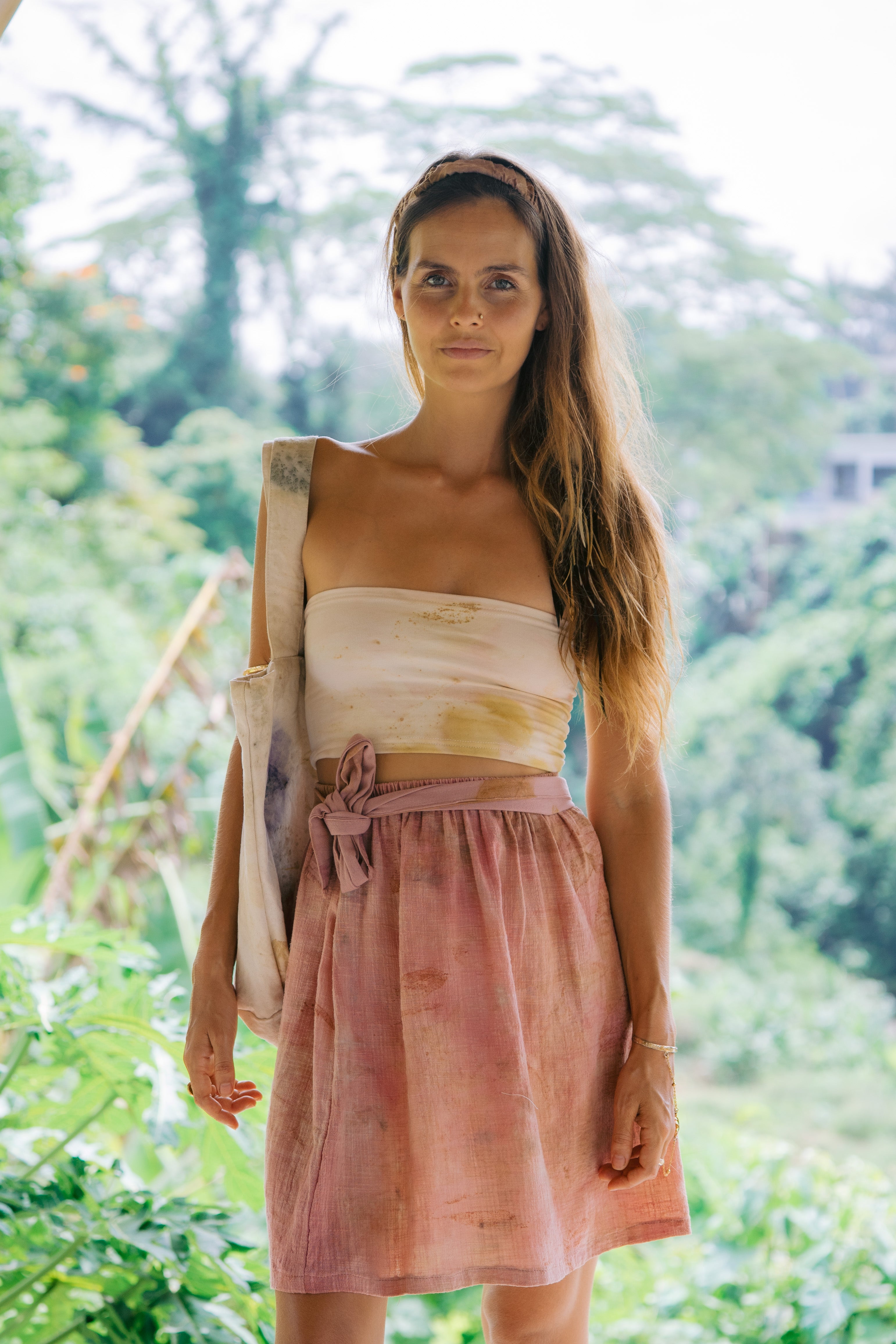 Tirta Puspa White & Gold Eco Vero Friendly Tank Top